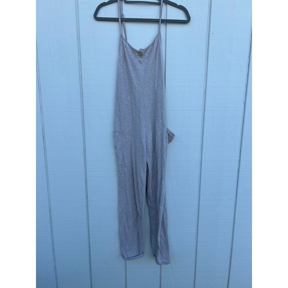 Something Navy Sweater Knit Sleeveless Jumpsuit, Oatmeal Color, Pockets, Sz XXS - Picture 2 of 6